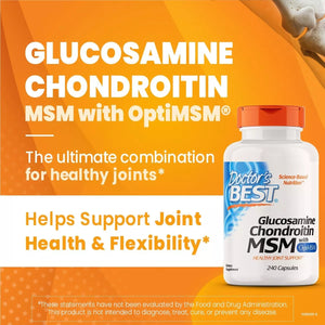 DOCTOR'S BEST GLUCOSAMINE CHONDROITIN MSM OPTIMSM 240 CAPSULES