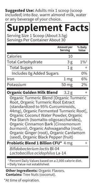 GARDEN OF LIFE ORGANICS GOLDEN MILK 105 G