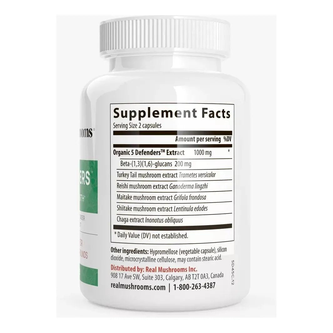 Real Mushrooms 5 Defenders 200 Cápsulas - Hi Vitamins