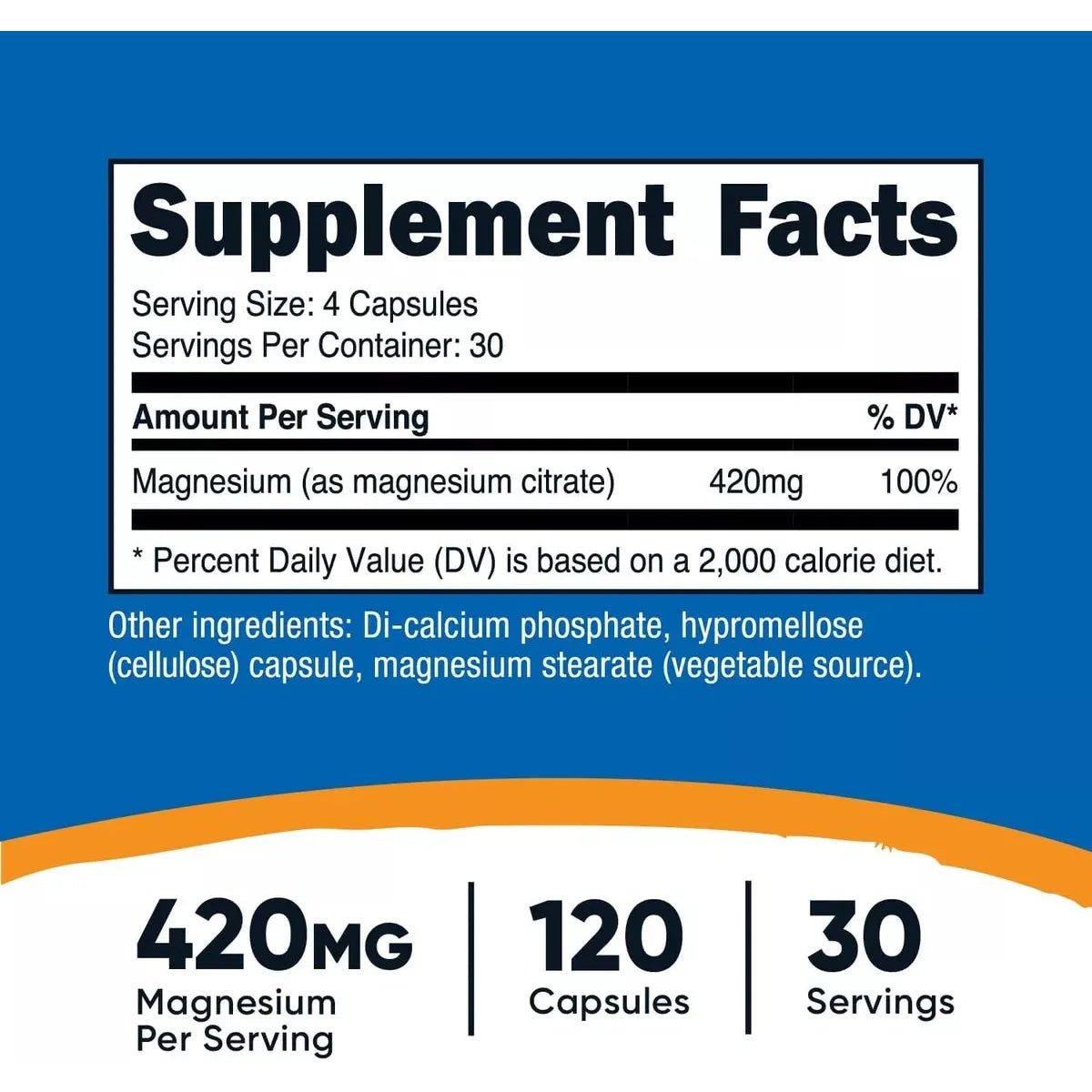 Nutricost Citrato De Magnesio 120 Cápsulas - Hi Vitamins