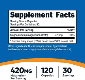 Nutricost Magnesium Citrate Magnesium Citrate 120 Caps