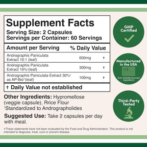 DOUBLE WOOD ANDROGRAPHIS 1,000 MG 120 CAPSULES