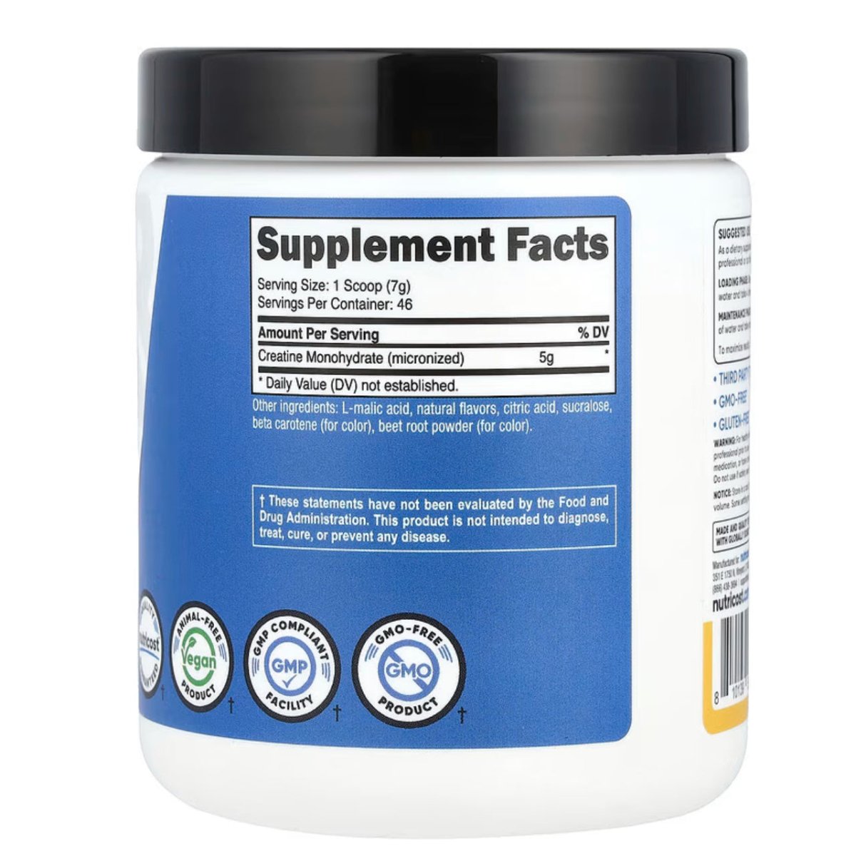 Nutricost Monohidrato de Creatina 46 Servings 300g Sabor Piña Mango - Hi Vitamins