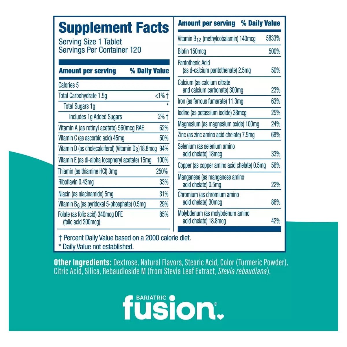 Bariatric Fusion® Multivitamínico Bariátrcio Sabor Tropical 120 Tabletas - Hi Vitamins