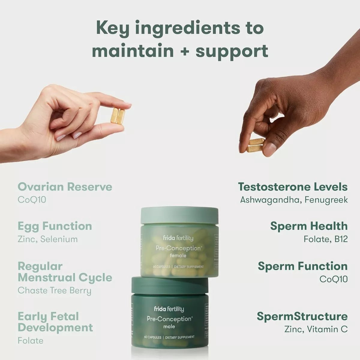 Pre - Conception para Hombre y Mujer Kit 60 Cápsulas (cada uno) - Hi Vitamins