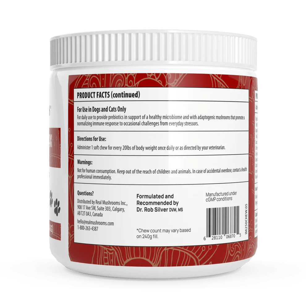 Real Mushrooms Relax para Mascostas 60 Chews - Hi Vitamins