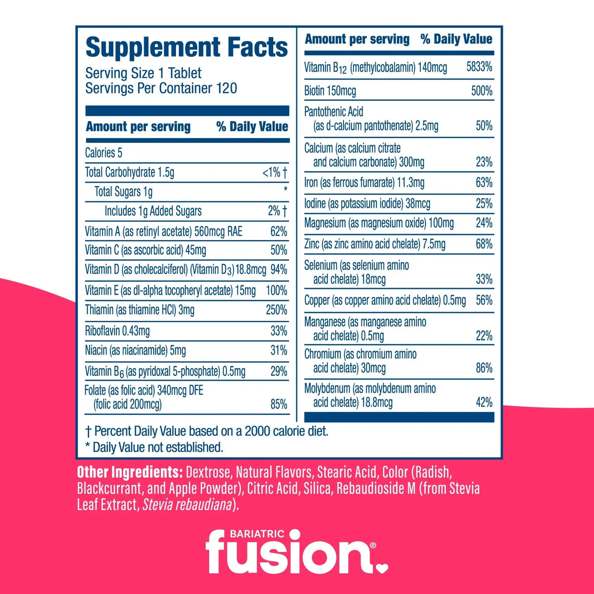 Bariatric Fusion® Multivitamínico Completo 120 Tabletas Sabor Cereza - Hi Vitamins