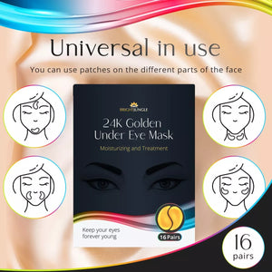 BRIGHTJUNGLE 24K GOLDEN UNDER EYE MASK 16 PAIRS