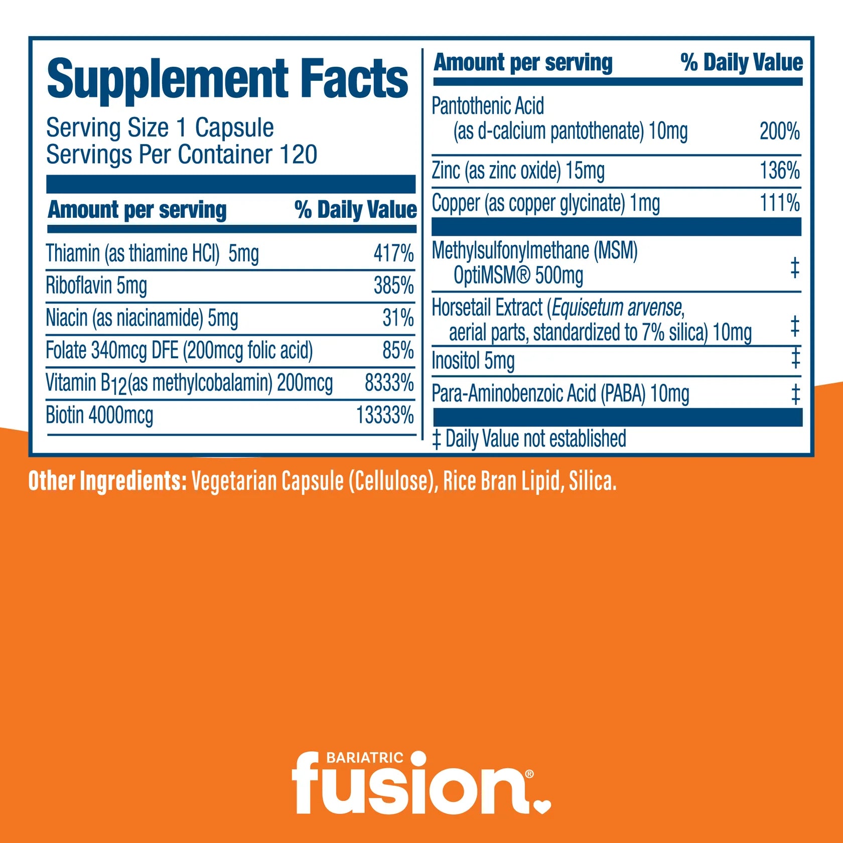 Bariatric Fusion® Rejuvenecimiento Hair Skin & Nails 120 Cápsulas - Hi Vitamins