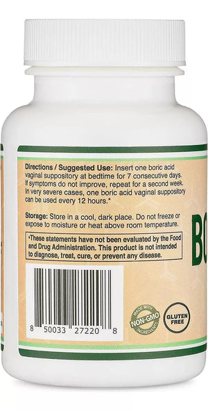 DOUBLE WOOD BORIC ACID 600 MG BORIC ACID 60 CAPSULES