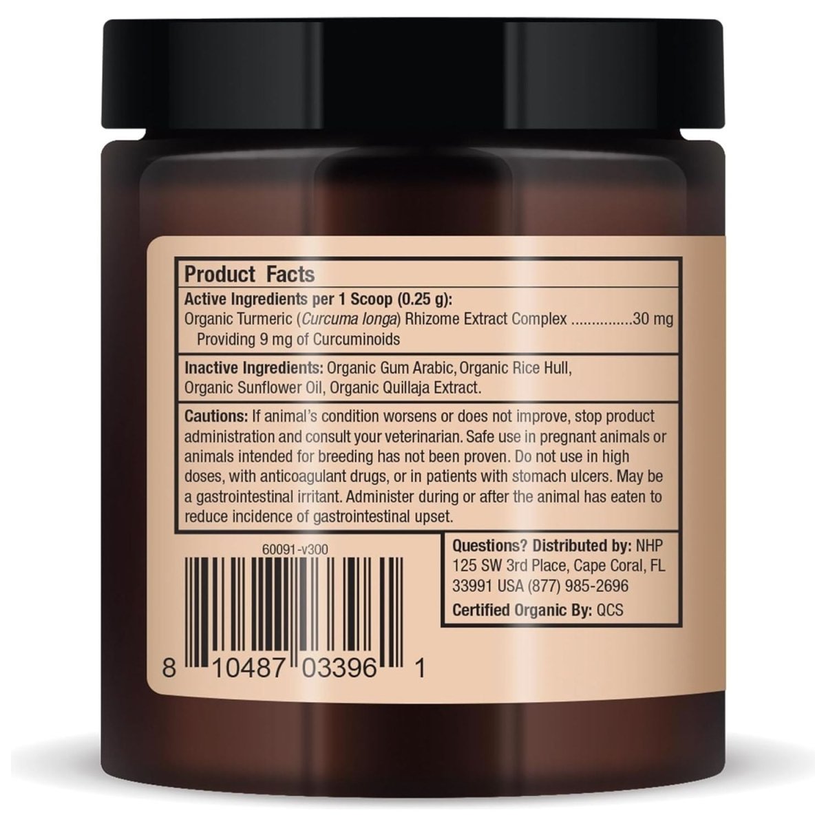 Bark & Whiskers Cúrcuma Orgánica para Mascotas 2.64 Oz 75 G - Hi Vitamins