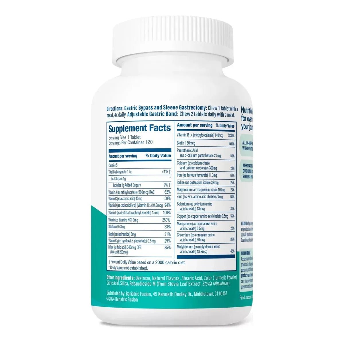 Bariatric Fusion® Multivitamínico Bariátrcio Sabor Tropical 120 Tabletas - Hi Vitamins
