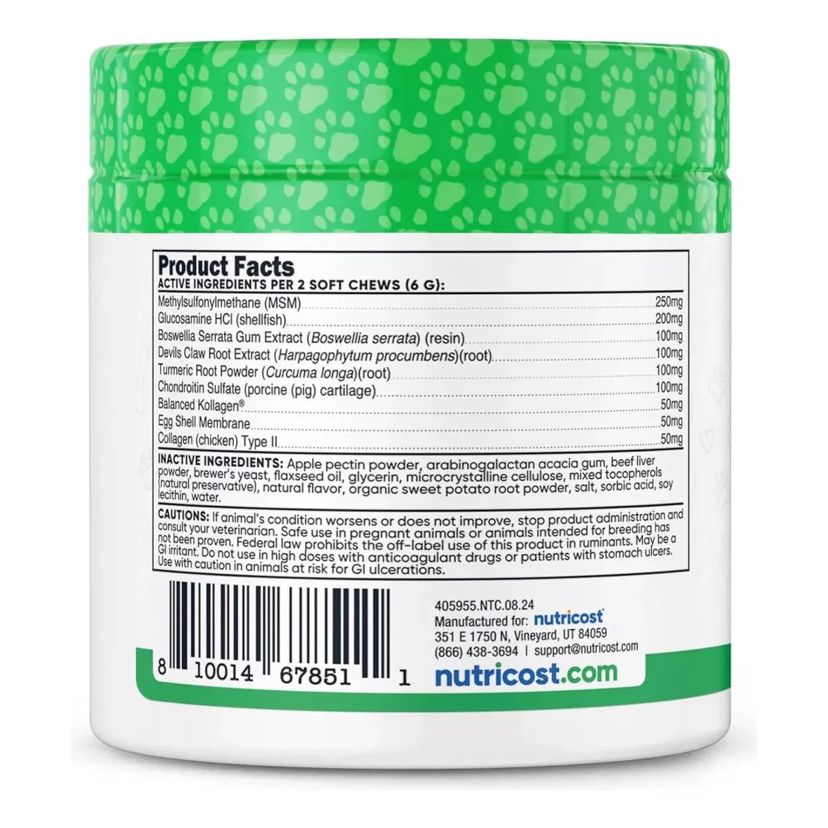 Nutricost Pet Hip & Joint Support 60 Chewables - Hi Vitamins