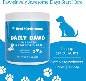 REAL MUSHROOMS DAILY DAWG POWDER FOR PETS 30 SERVING