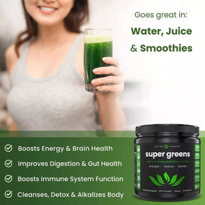 NUTRA CHAMPS • SUPER GREENS POWDER SUPERFOOD 258 GRS