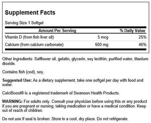 SWANSON CALCIBOOST 120 SOFTGELS