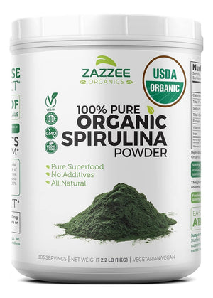 ZAZZEE NATURALS • ORGANIC SPIRULINA POWDER 1KG