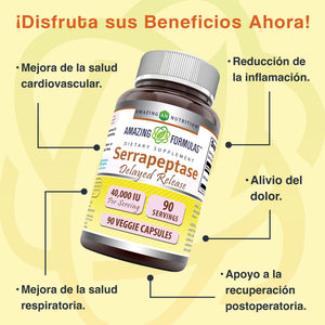 AMAZING FORMULAS SERRAPEPTASE 40000 IU 90 CAPSULAS