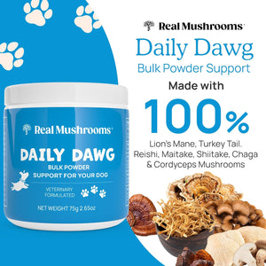 REAL MUSHROOMS DAILY DAWG POWDER FOR PETS 30 SERVING