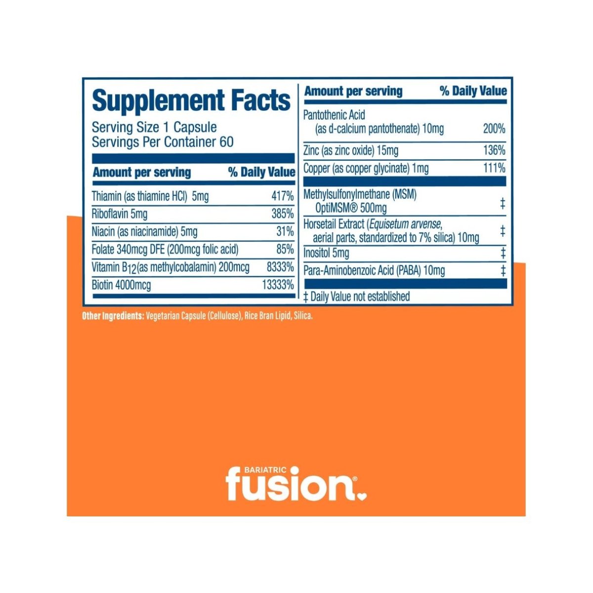Bariatric Fusion® Hair, Skin & Nails Rejuvenecedor 60 Cápsulas - Hi Vitamins