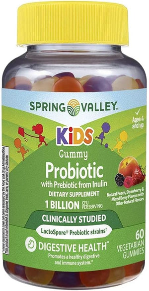 Spring Valley Kids Gummy Probiótico 1 Billion CFU + Prebiotico 60 gomitas