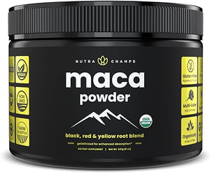 NUTRA CHAMPS • MACA POWDER BLACK, RED & YELLOW ROOT BLEND 227G 8 OZ