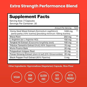 NUTRA CHAMPS • HORNY GOAT WEED 100 MG 10X STRENGHT 60 CAPSULES