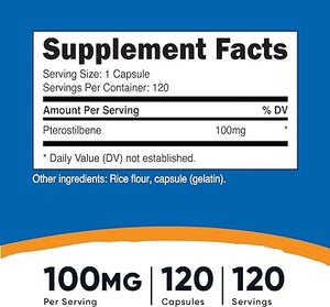 NUTRICOST® PTEROSTILBENE 100MG 120 CAPSULES