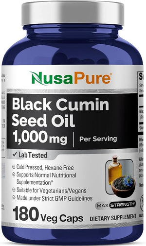 NUSAPURE BLACK CUMIN SEED OIL 1000 MG 180 CAPSULAS