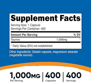 NUTRICOST TAURINE 1000 MG 400 CAPSULES