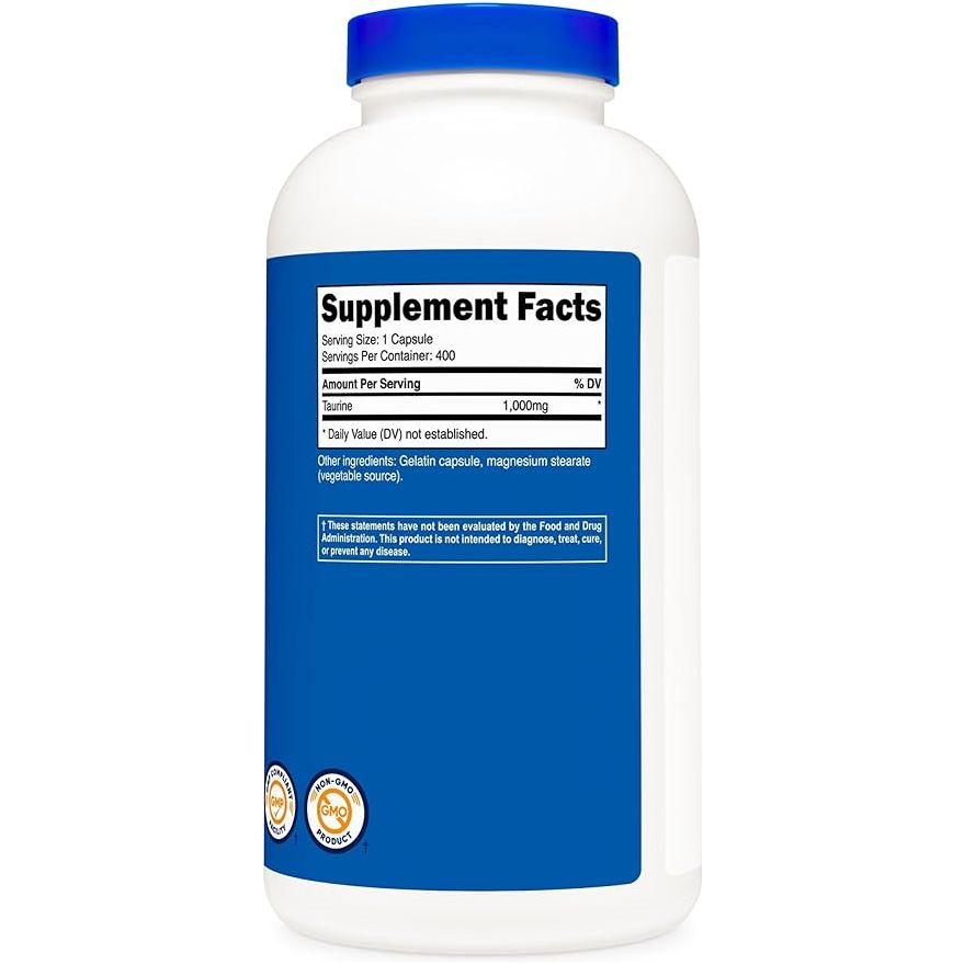 Nutricost Taurina 1000 Mg 400 Cápsulas - Hi Vitamins