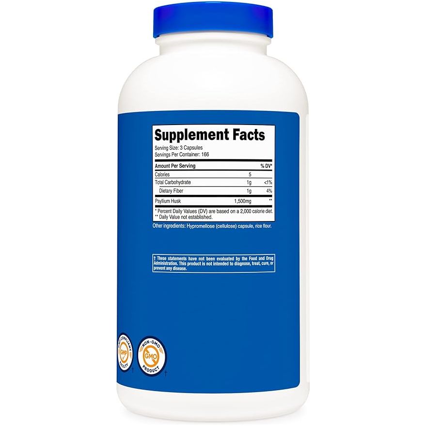 Nutricost® Cáscara de Psyllium 1500 Mg 500 Cápsulas - Hi Vitamins