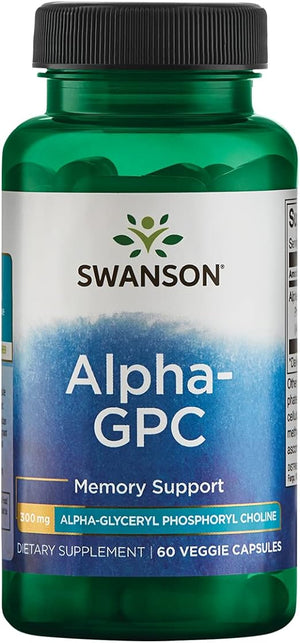 SWANSON ALPHA-GPC MEMORY SUPPORT 300 MG 60 CAPSULES