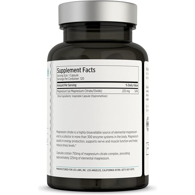 Leslabs Citrato de Magnesio 120 Cápsulas - Hi Vitamins