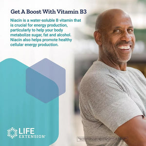 LIFE EXTENSION VITAMIN B3 NIACIN 500 MG 100 CAPSULES