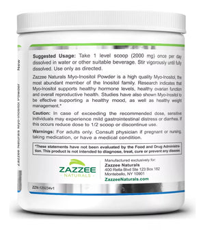 ZAZZEE NATURALS MYO INOSITOL POWDER  366 G