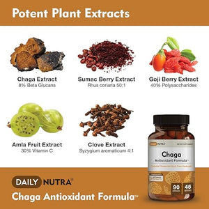 DAILY NUTRA® CHAGA ANTIOXIDANT FORMULA 90 CAPSULES