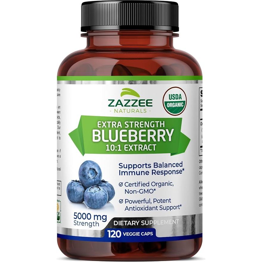 Zazzee Naturals Antioxidante Fuerte Extracto Mora Azul 5000 Mg 120 Cápsulas - Hi Vitamins