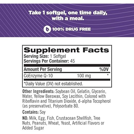 Natrol CoQ - 10 100mg 45 Softgels - Hi Vitamins