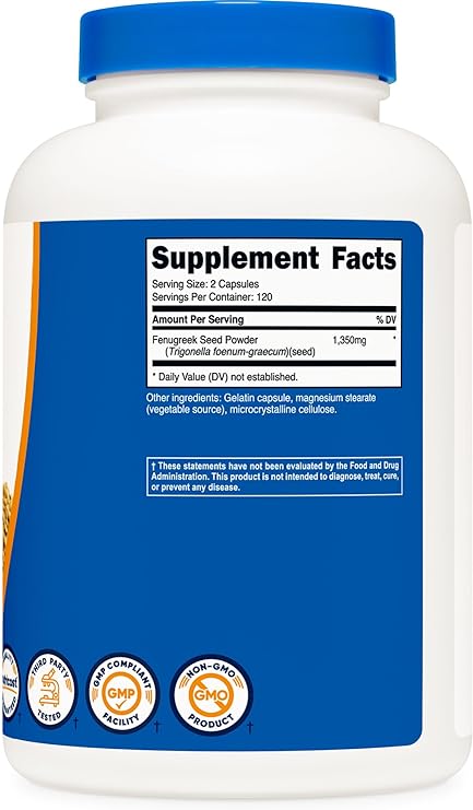 NUTRICOST FENUGREEK SEED 1350 MG 240 CAPSULES - Hi Vitamins