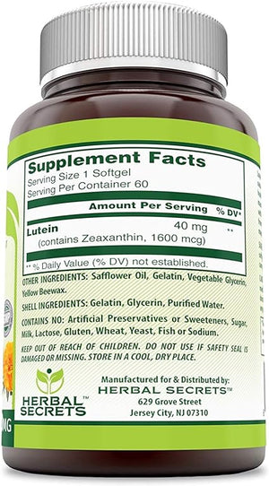 HERBAL SECRETS® LUTEIN 40MG 60 SOFTGELS