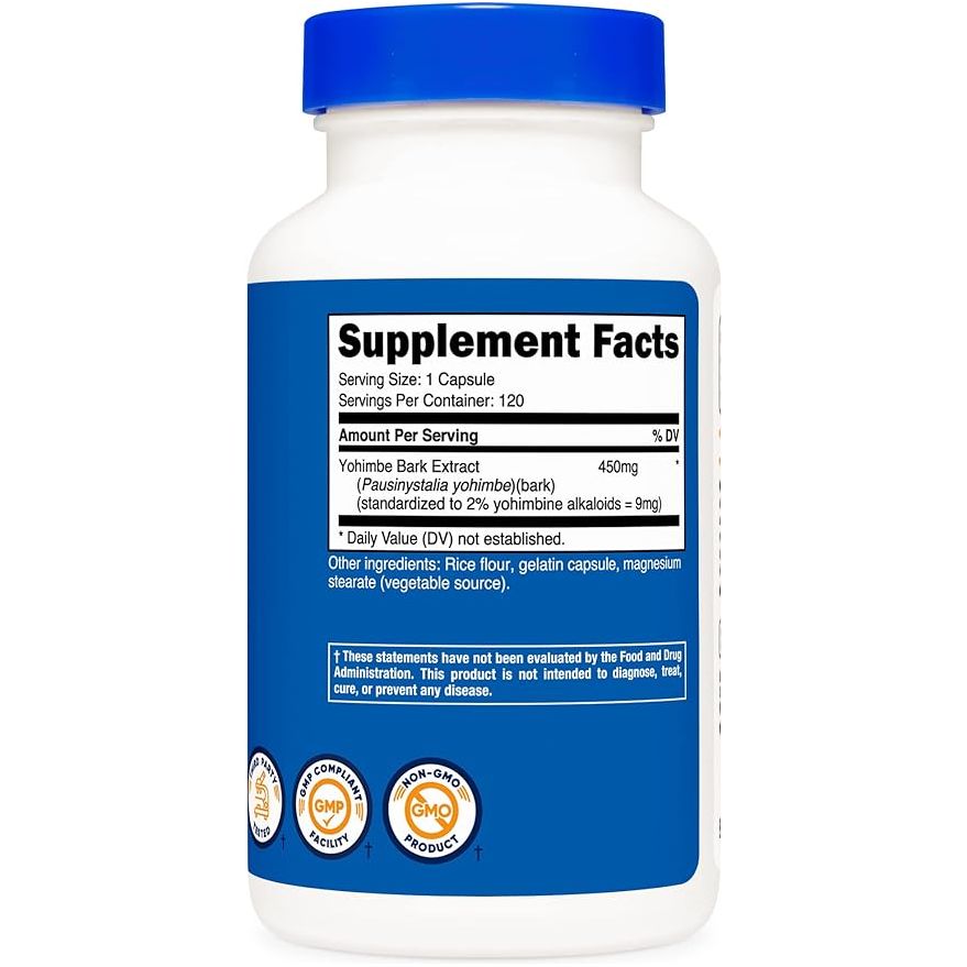 Nutricost® Extracto de Corteza de Yohimbe 9 Mg 120 Cápsulas - Hi Vitamins