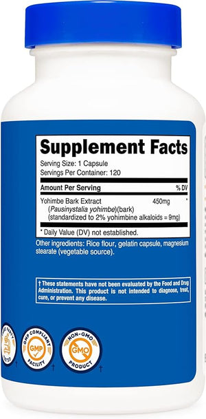 NUTRICOST® YOHIMBE BARK EXTRACT 9 MG 120 CAPSULES