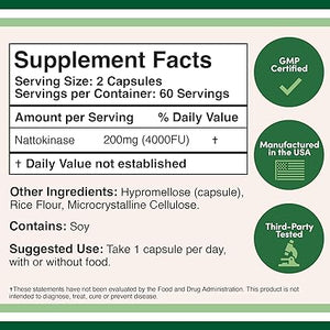 DOUBLE WOOD NATTOKINASE 4000 FU 200 MG 120 CAPSULES