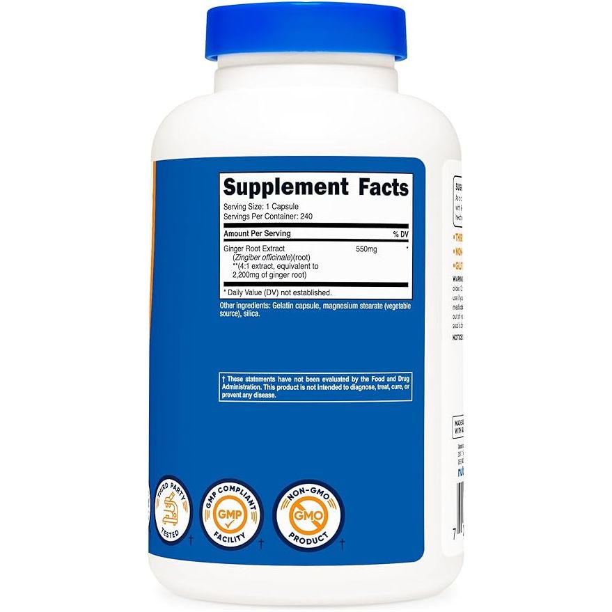 Nutricost Extracto de Raíz de Jengibre 2200 Mg 240 Cápsulas - Hi Vitamins