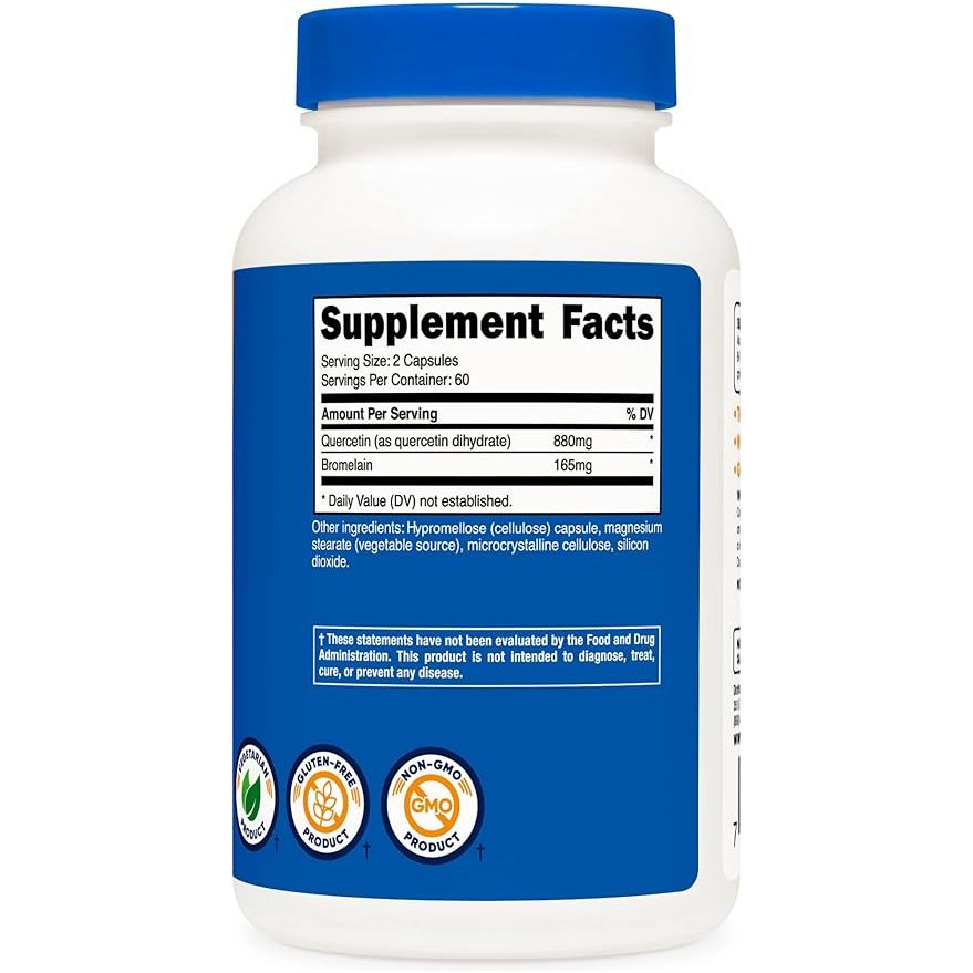 Nutricost Quercetina con Bromelina 880 Mg 120 Cápsulas - Hi Vitamins