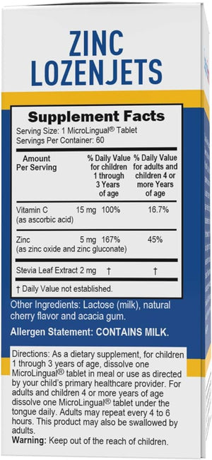 SUPERIOR SOURCE® ZINC LOZENJETS 60 MICROLINGUAL TABLETS