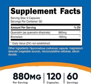 NUTRICOST QUERCETIN WITH BROMELAIN 880 MG 120 CÁPSULAS