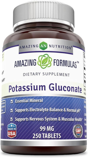 AMAZING FORMULAS POTASSIUM GLUCONATE 99MG  250 TABLETS