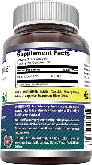 AMAZING NUTRITION ALPHA LIPOIC ACID 600 MG 60 CAPSULES